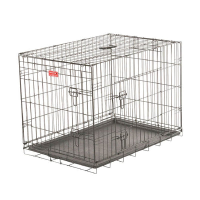 Lucky Dog 2 Door Dog Kennel w/ Leak Proof Removable Pan & Mat, Medium (Open Box)