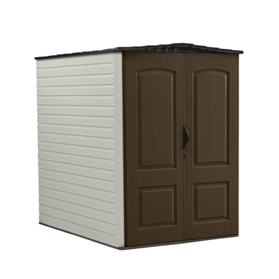 Rubbermaid 5x6 Feet Large Gardening & Tools Vertical Outdoor Storage Shed, Brown - VMInnovations