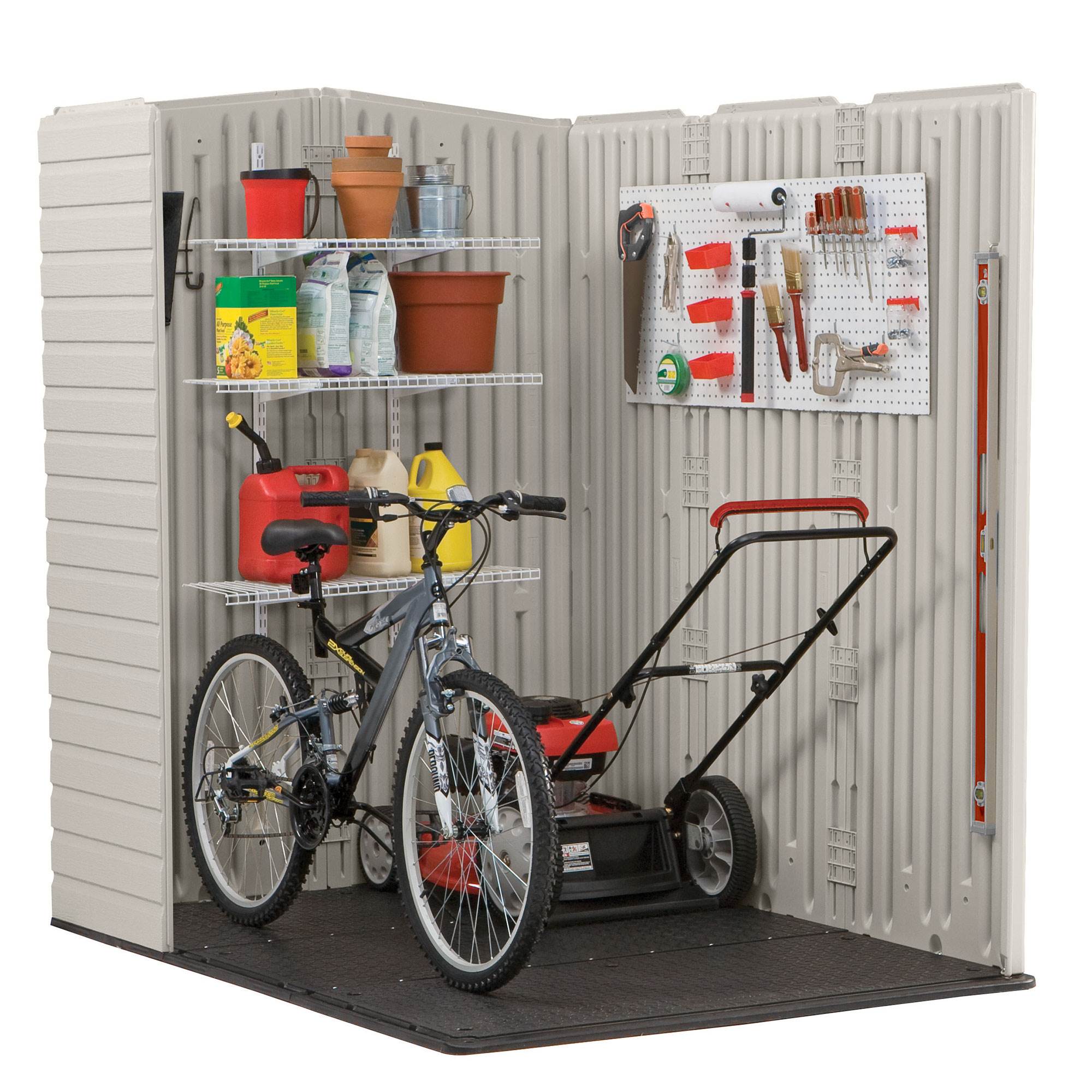 Rubbermaid 5x6 Ft Outdoor Garden Tool Vertical Storage Shed & Shelf Accessories
