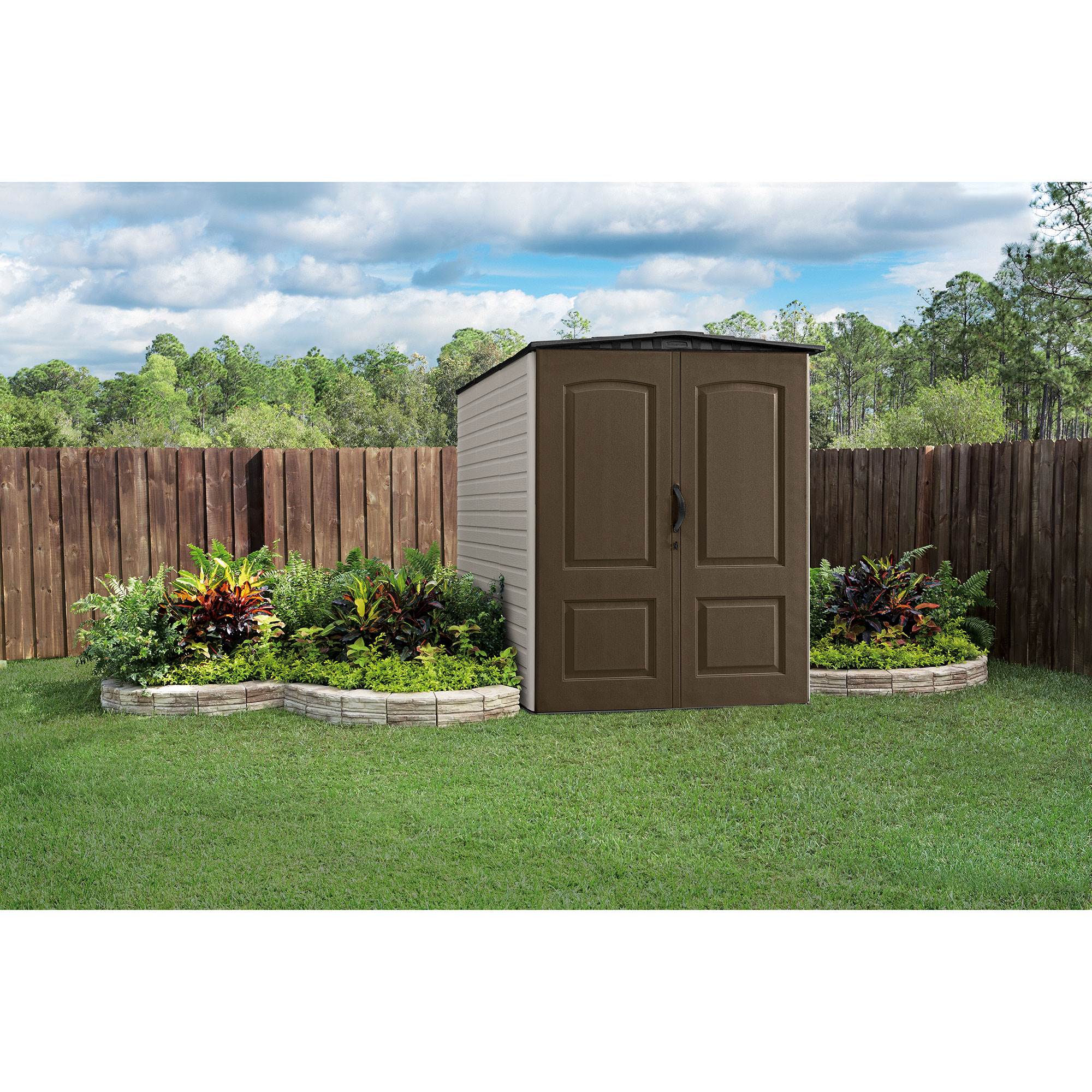 Rubbermaid 5x6 Ft Outdoor Garden Tool Vertical Storage Shed & Shelf Accessories