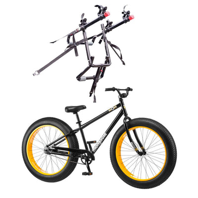 Mongoose 26" Brutus Mens Alloy All Terrain Mountain Bike & 2 Bike Car Trunk Rack