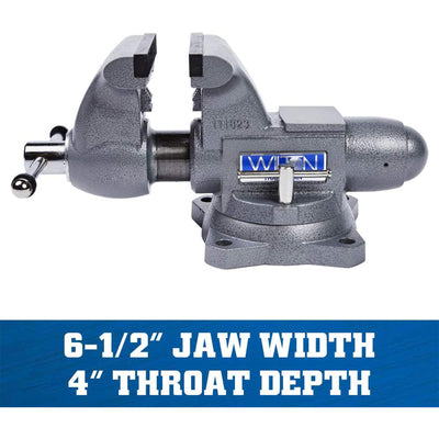 Wilton Tradesman 6.5in Jaw Width Steel Swivel Base Anvil Bench Vise (Open Box)