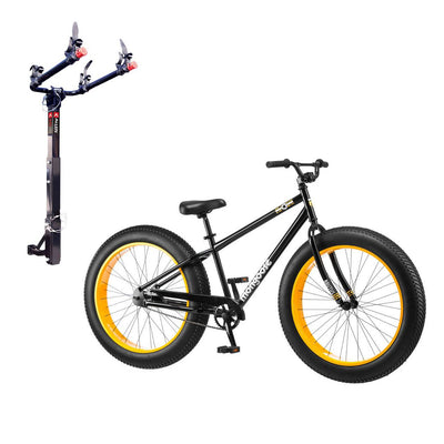 Mongoose 26" Brutus Mens Alloy All Terrain Mountain Bike & 2 Bike Car Hitch Rack