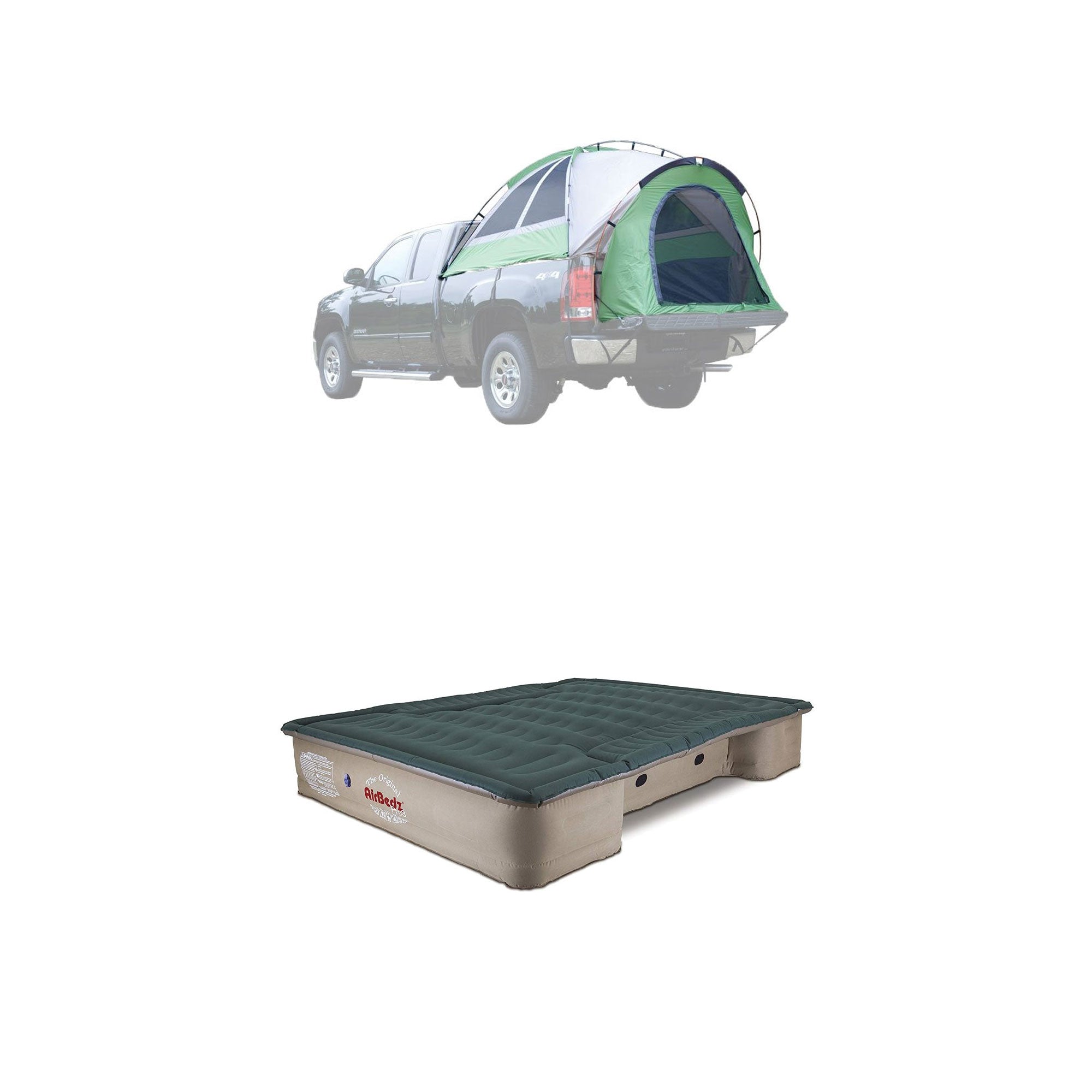 Napier Easy Setup Tent with Rain Fly w/ GrayAirbedz Truck Bed Air Mattress