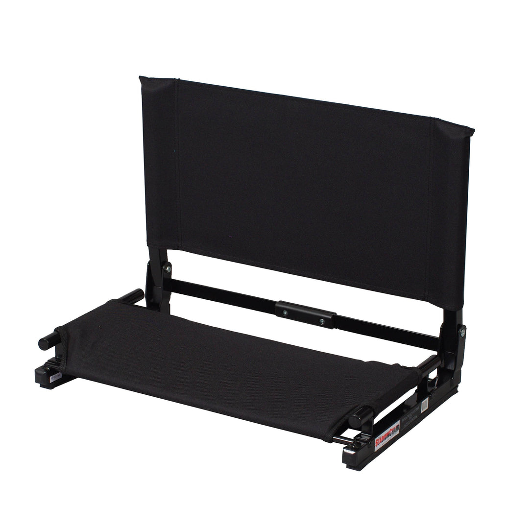 Stadium Chair Deluxe Game Changer Portable Folding Bleacher Seat, Black (Used) - VMInnovations