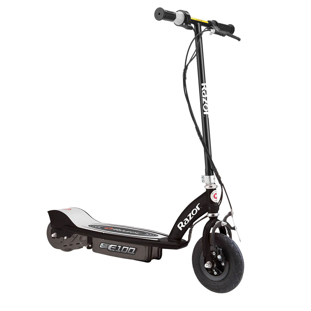 Razor E100 Kids Motorized 24V Electric Ride-On Scooter w/ Helmet and Pads, Black