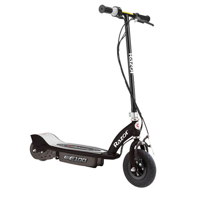 Razor E100 Kids Motorized 24V Electric Ride-On Scooter w/ Helmet and Pads, Black