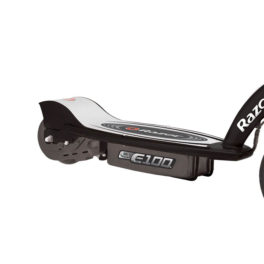 Razor E100 Kids Motorized 24V Electric Ride-On Scooter with Youth Helmet, Black