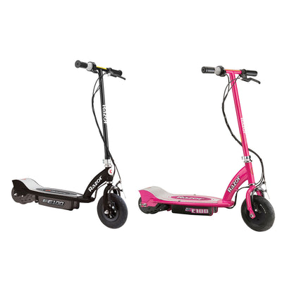 Razor E100 Kid Ride On 24V Motorized Electric Powered Scooters, Black & Pink