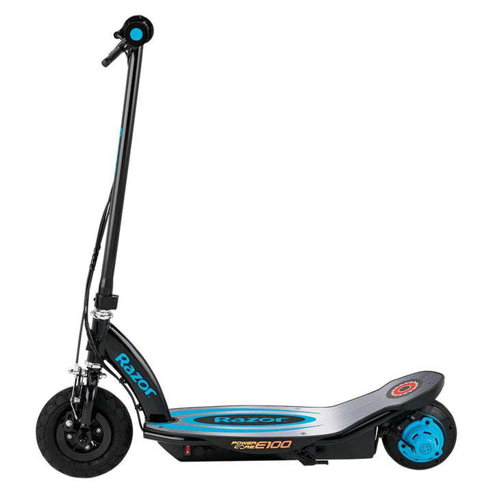 Razor Power Core E100 Electric Kids Scooter with 8" Front Pneumatic Tire, Blue