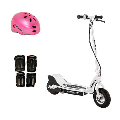 Razor E325 Electric Battery 24V Ride On Scooter, Helmet, & Elbow & Knee Pad Set
