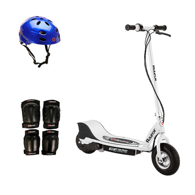 Razor E325 Electric Battery 24V Ride On Scooter, Helmet, & Elbow & Knee Pad Set