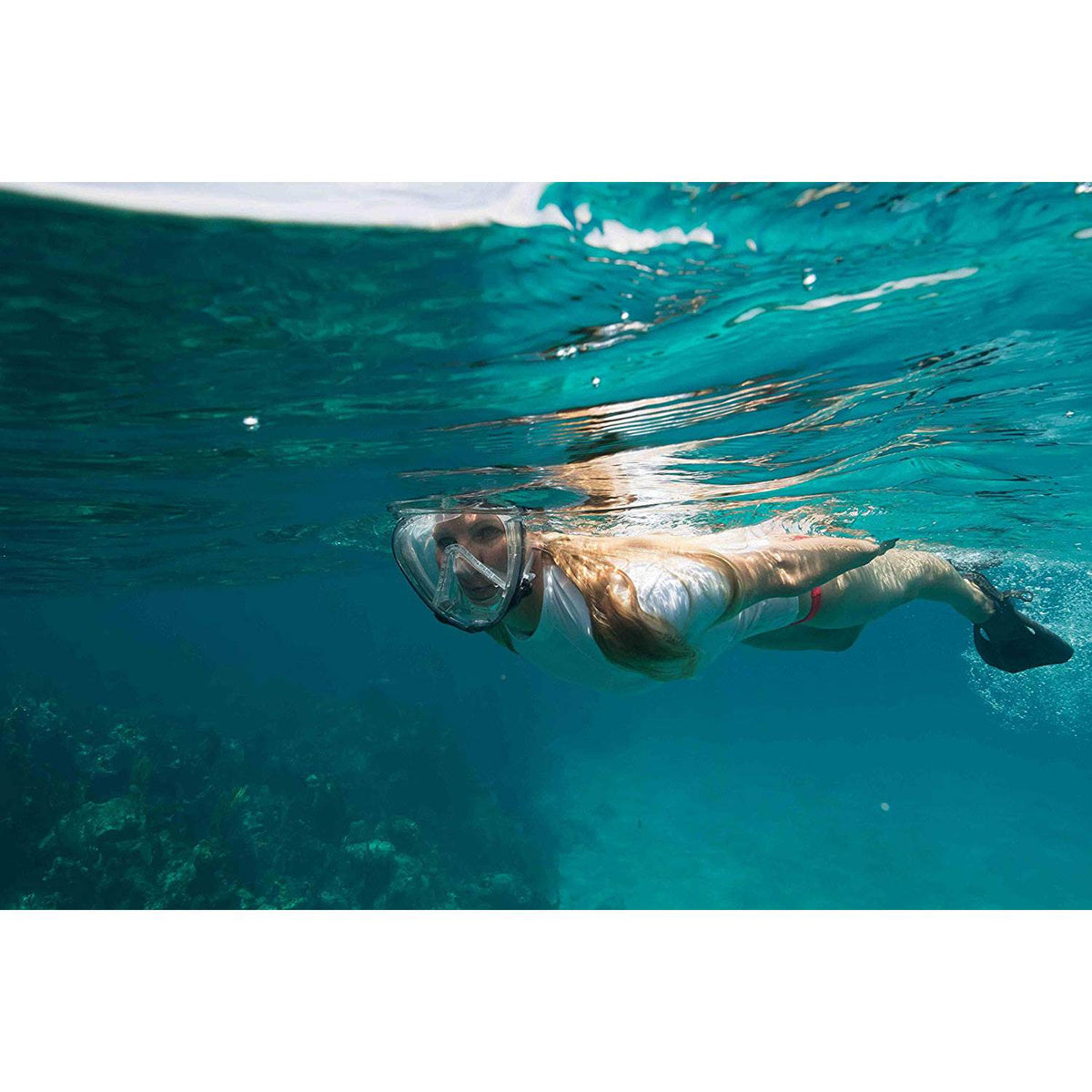 US Divers AirGo Purge LX Submersible Panoramic Snorkeling Mask, Large (Open Box)