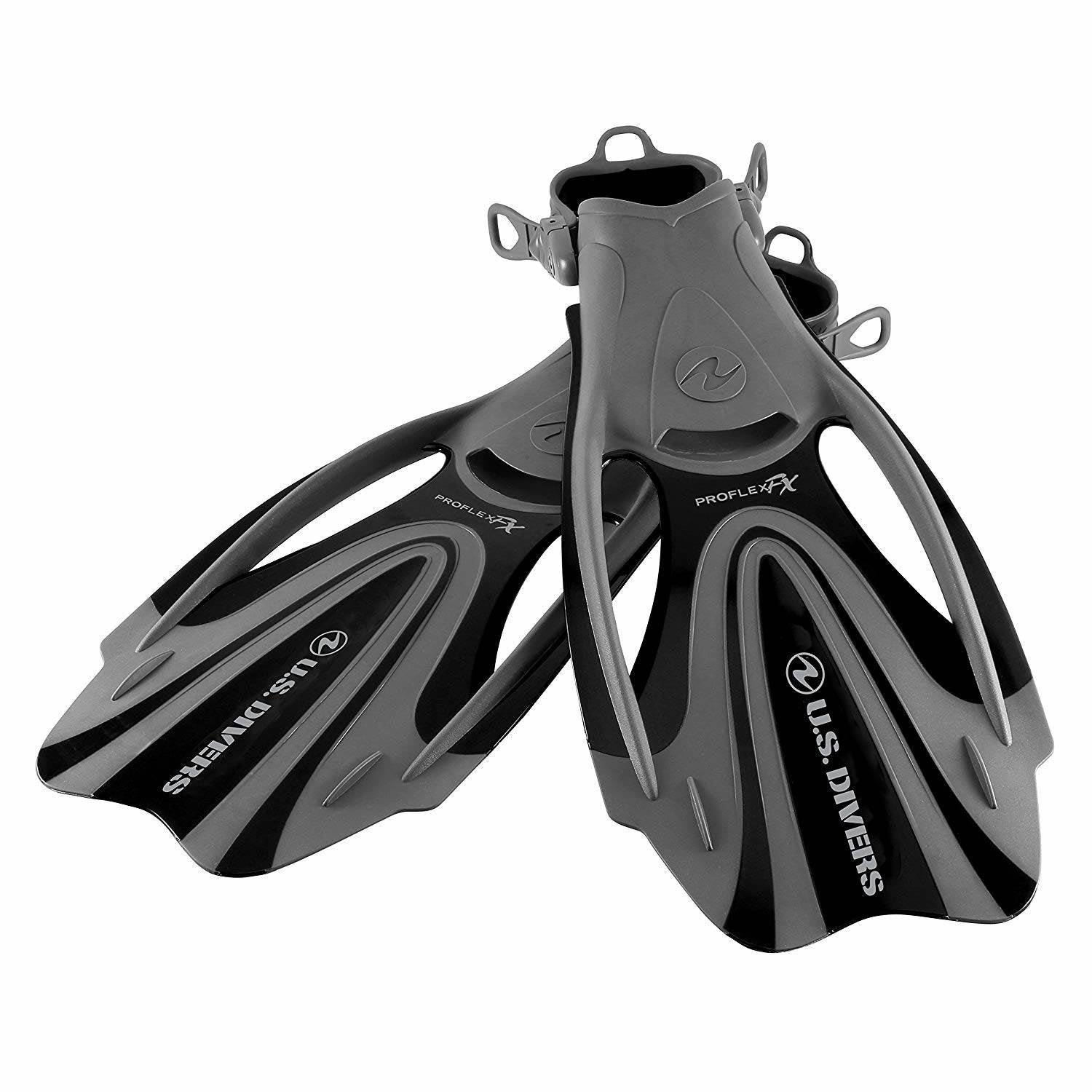 U.S. Divers Proflex Fx Size L Diving & Swimming Fins with Bag, Black (Open Box)