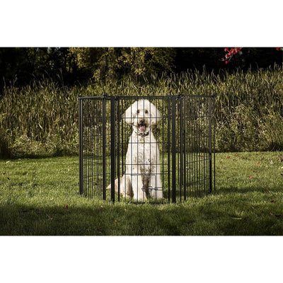 Carlson 28 Inch Outdoor Chew Proof Super Wide Steel Pet Pen and Gate, Black