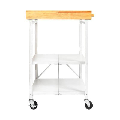 Origami Wheeled Kitchen Island Bar Cart with Double Wine Rack Bottle Holder - VMInnovations