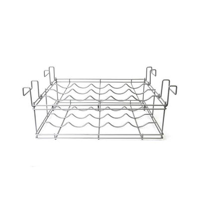 Origami Wheeled Kitchen Island Bar Cart with Double Wine Rack Bottle Holder - VMInnovations