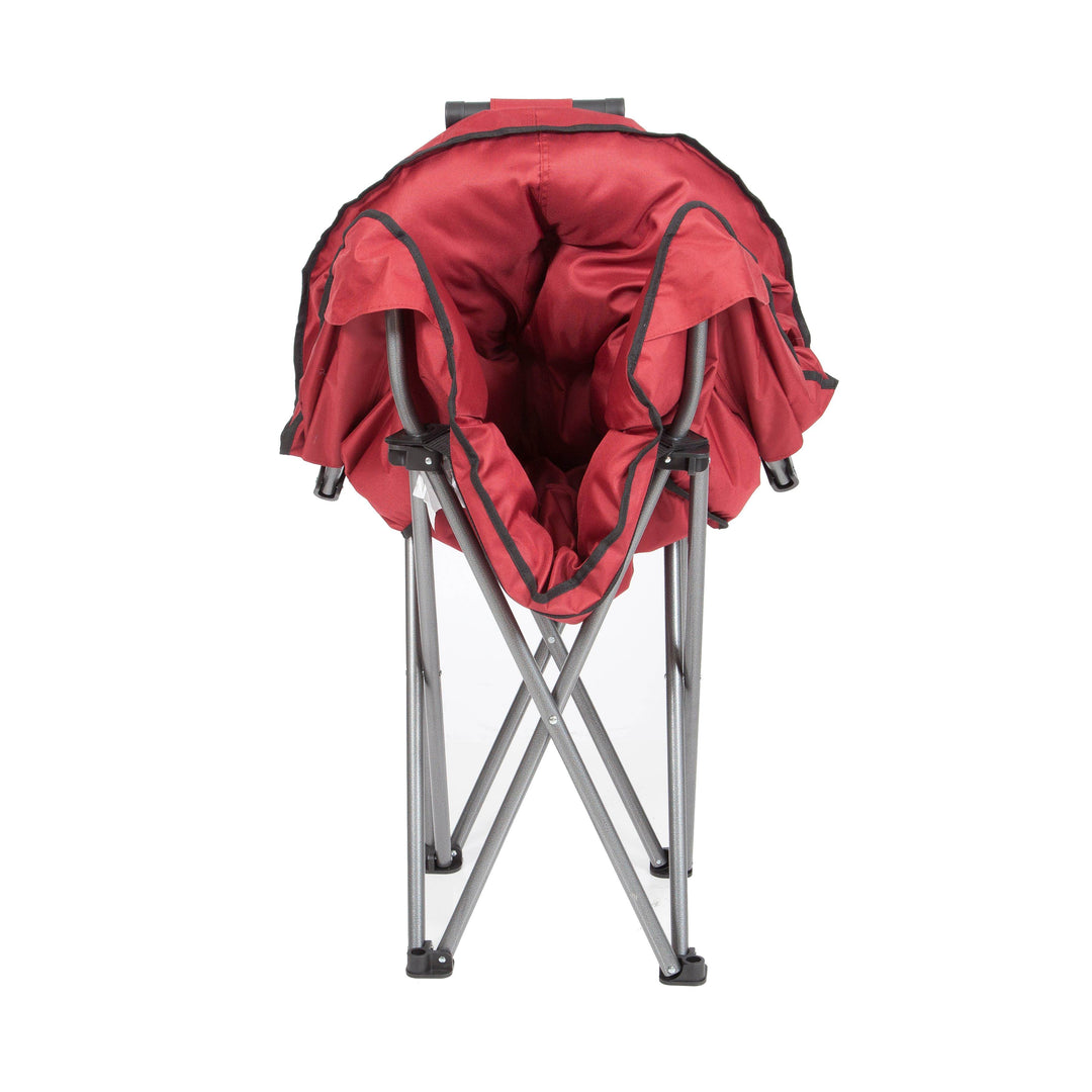 Mac Sports Folding Padded Outdoor Club Camping Chair with Carry Bag, Wine Red - VMInnovations
