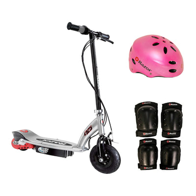 Razor E125 Electric Motorized Scooter, With Child Helmet, Elbow & Knee Pad Set - VMInnovations