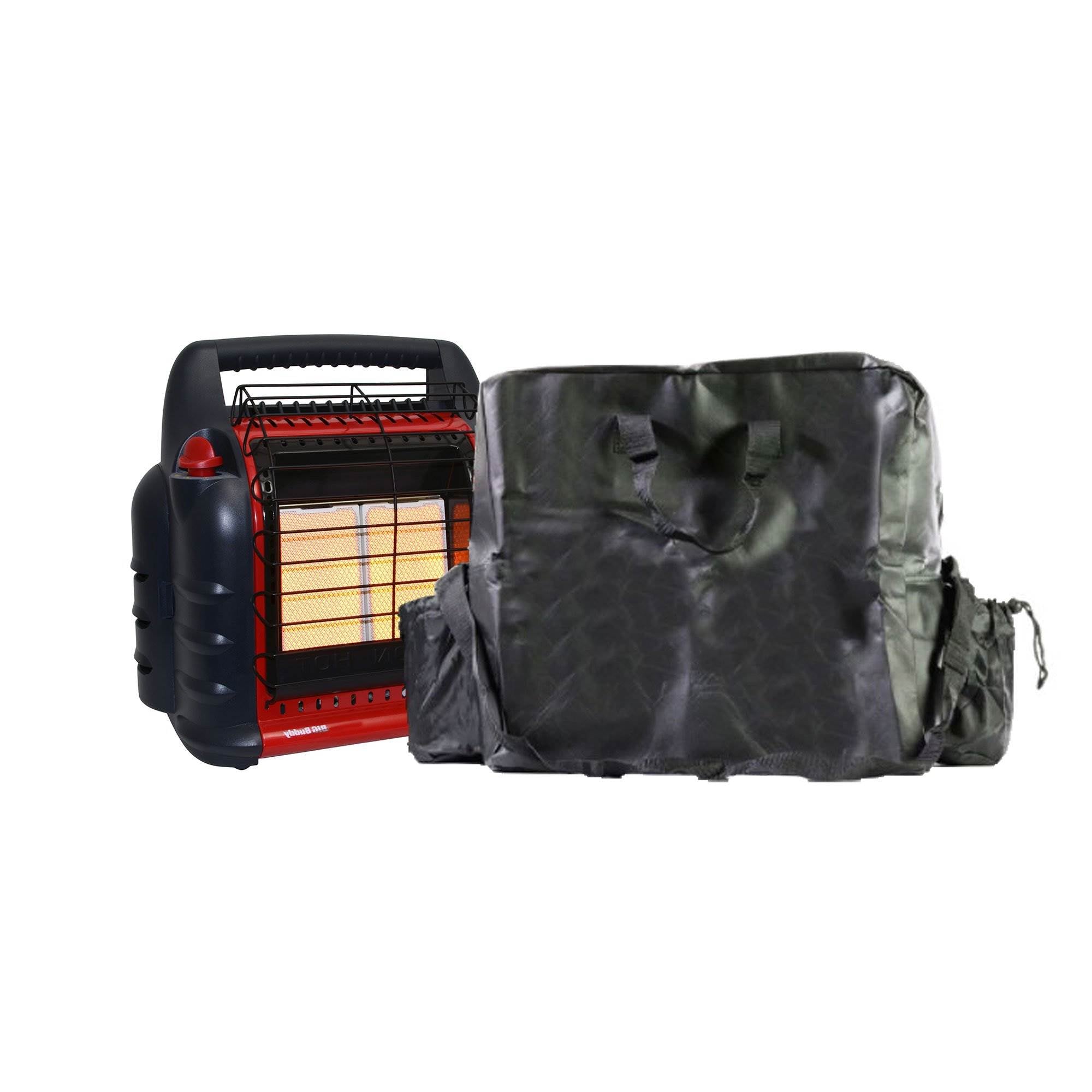 Mr Heater MH12B 12000 BTU Red Hunting Buddy Portable Propane Gas Heater with FanBig Buddy Carry Bag for MH-F232057 and MH-F274800