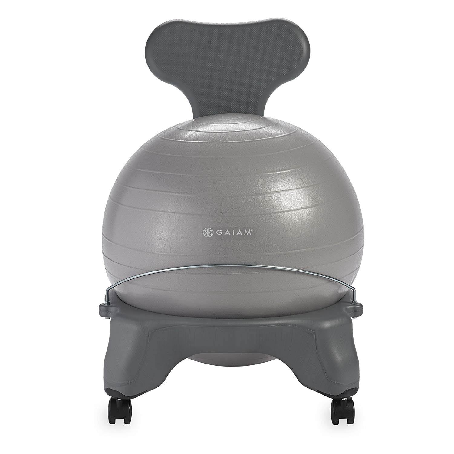 Gaiam Classic Gym Yoga Fitness Balance Ball Office Desk Chair, Gray (For Parts)