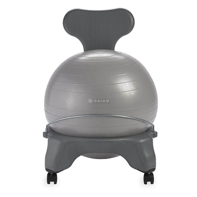 Gaiam Classic Gym Yoga Fitness Balance Ball Office Desk Chair, Gray (For Parts)