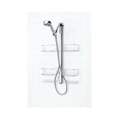 OXO Stainless Steel Shower Caddy w/ Hose Keeper Handheld Shower Head (For Parts)