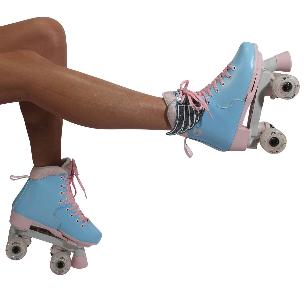 Circle Society Classic Cotton Candy Roller Skates, Girl Sizes 12 to 3 (Open Box)