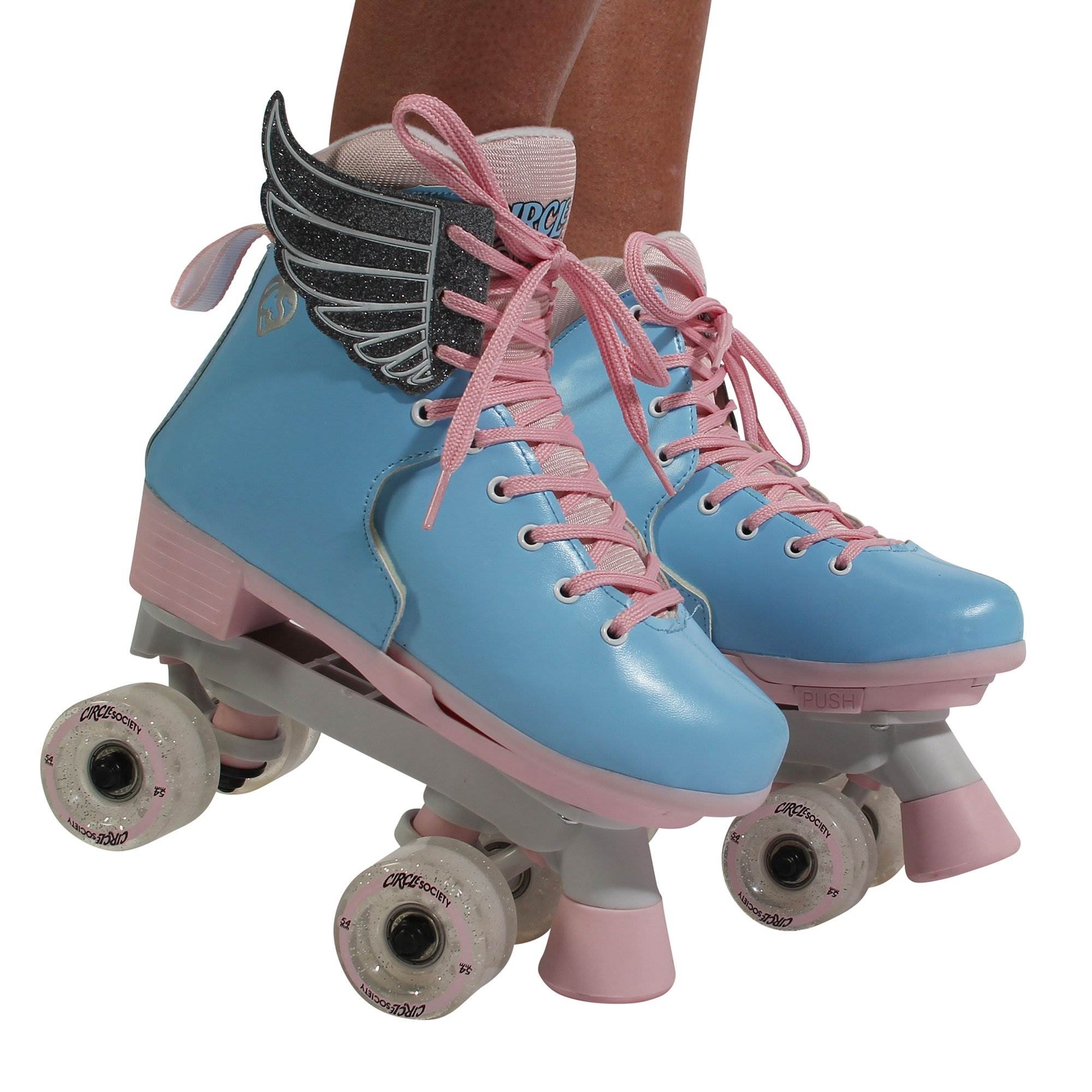 Circle Society Classic Cotton Candy Roller Skates, Girl Sizes 12 to 3 (Open Box)