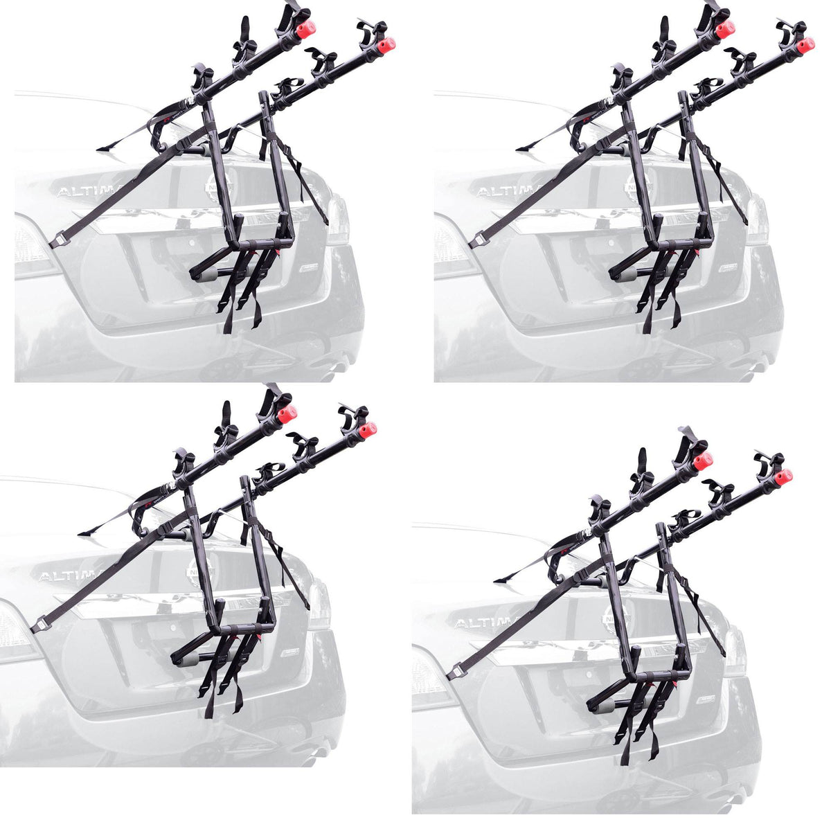 Allen Sports Deluxe 3 Bike Storage Rear Car Trunk Mount Rack Carrier (4 Pack)