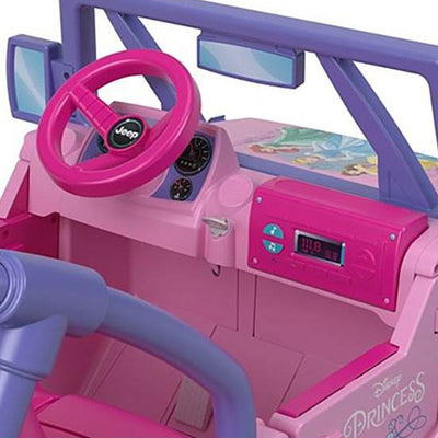 Power Wheels Kids 12 Volt Toy Ride On Disney Princess Jeep Wrangler (For Parts)