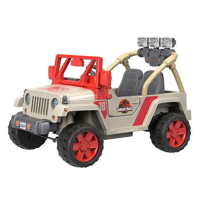 Power Wheels Kids 12V Toy Car Ride On Jurassic Park Jeep Wrangler (For Parts)