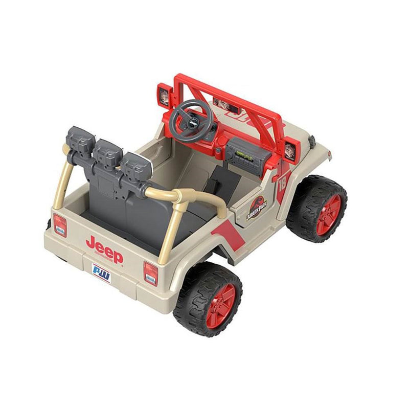 Power Wheels Kids 12V Toy Car Ride On Jurassic Park Jeep Wrangler (For Parts)