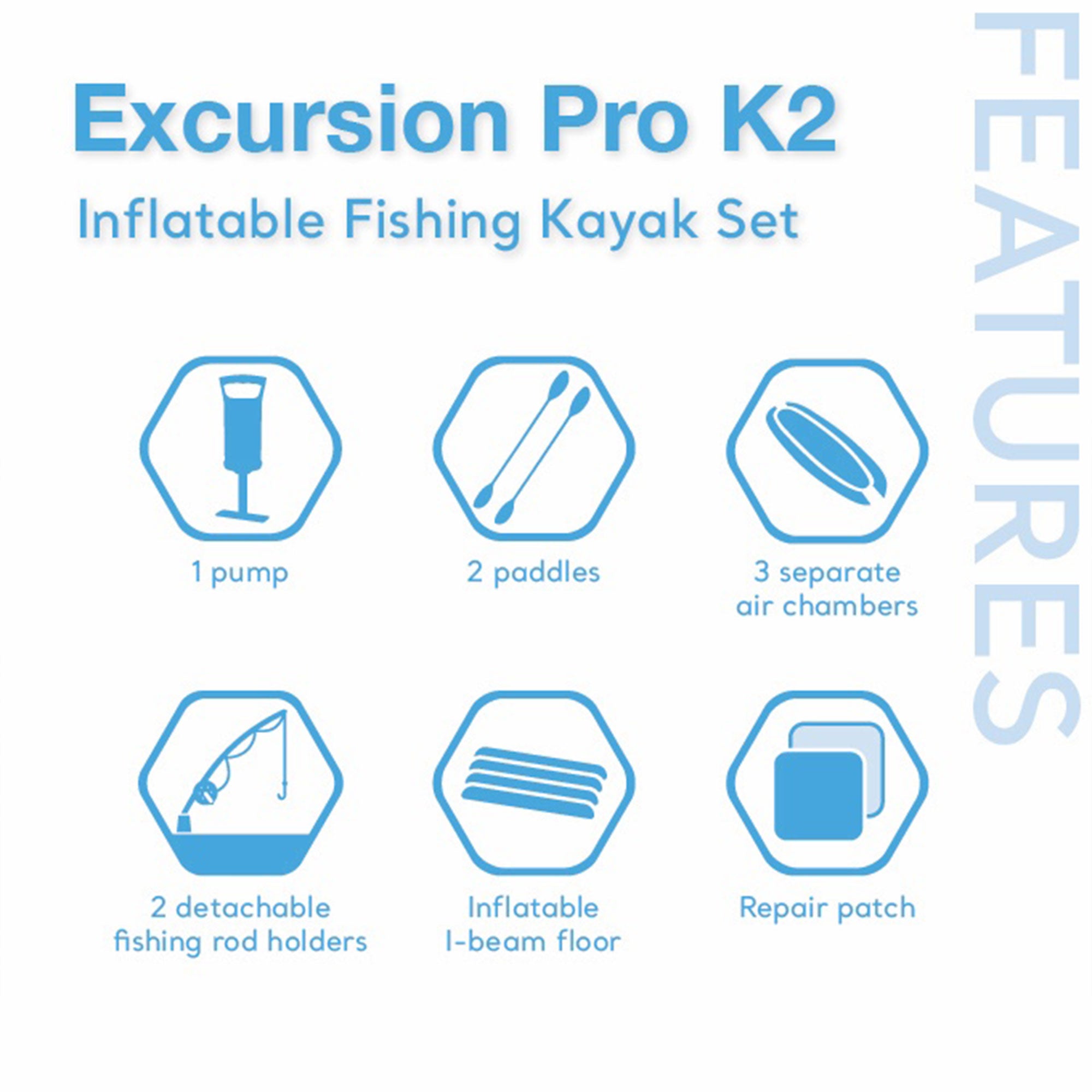 Intex Excursion Pro Inflatable 2 Person Vinyl Kayak with Oars & Pump, Red (Used) - VMInnovations
