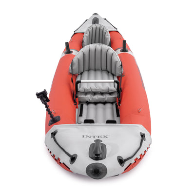 Intex Excursion Pro Inflatable 2 Person Vinyl Kayak with Oars & Pump, Red (Used) - VMInnovations