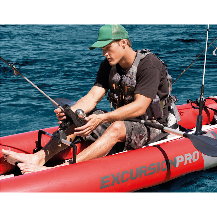 Intex Excursion Pro Inflatable 2 Person Kayak Set w/ Oars & Pump, 2-Pack, Red