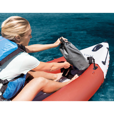 Intex Excursion Pro Inflatable 2 Person Vinyl  Oars & Pump, Red (Open Box)