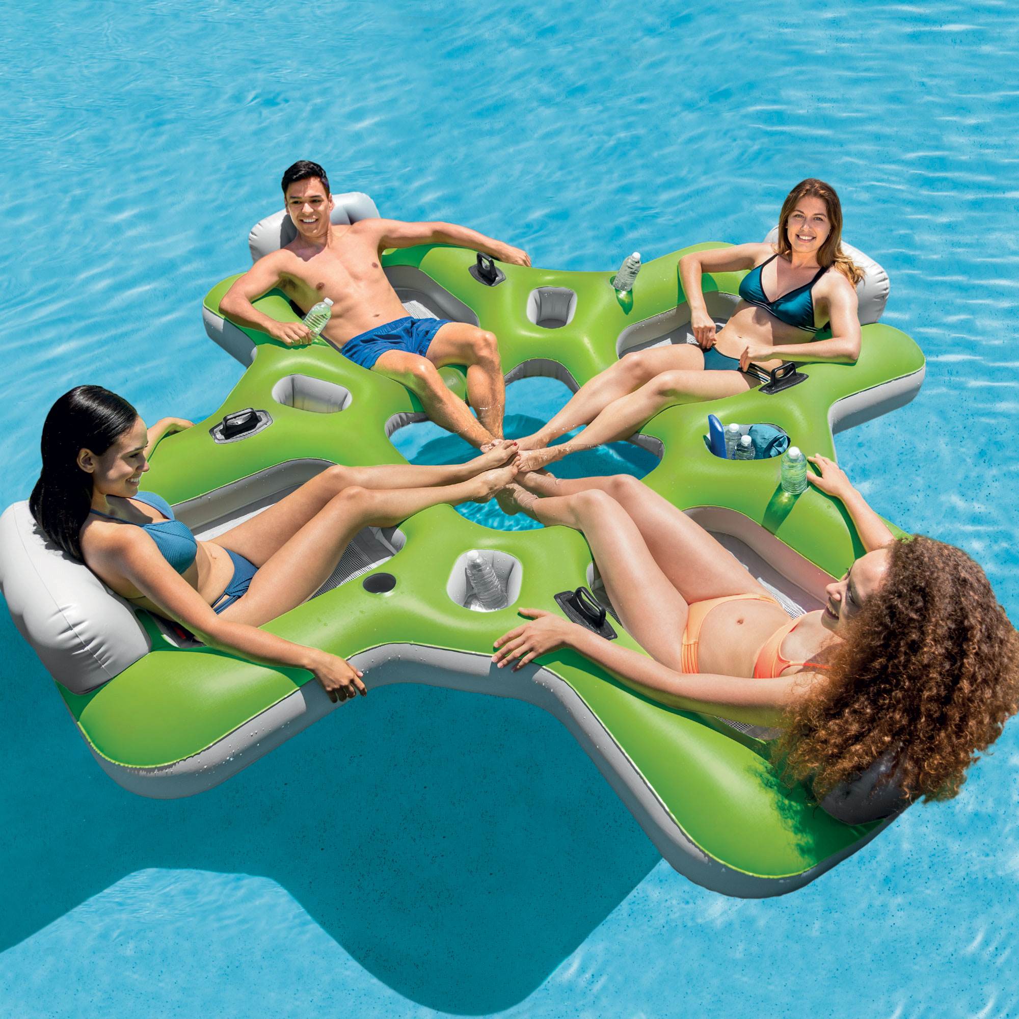 Intex Lounge Island Inflatable 4 Seat Inflatable PVC Pool Float Raft (Used) - VMInnovations