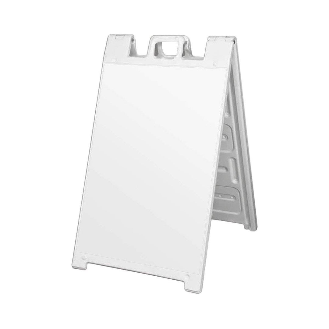 Plasticade Folding Sidewalk Double Sided Sign Stand, White (Open Box) (2 Pack)