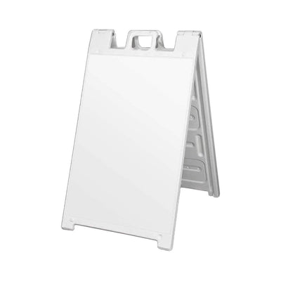 Plasticade Signicade Portable Folding Sidewalk Double Sided Sign Stand, White