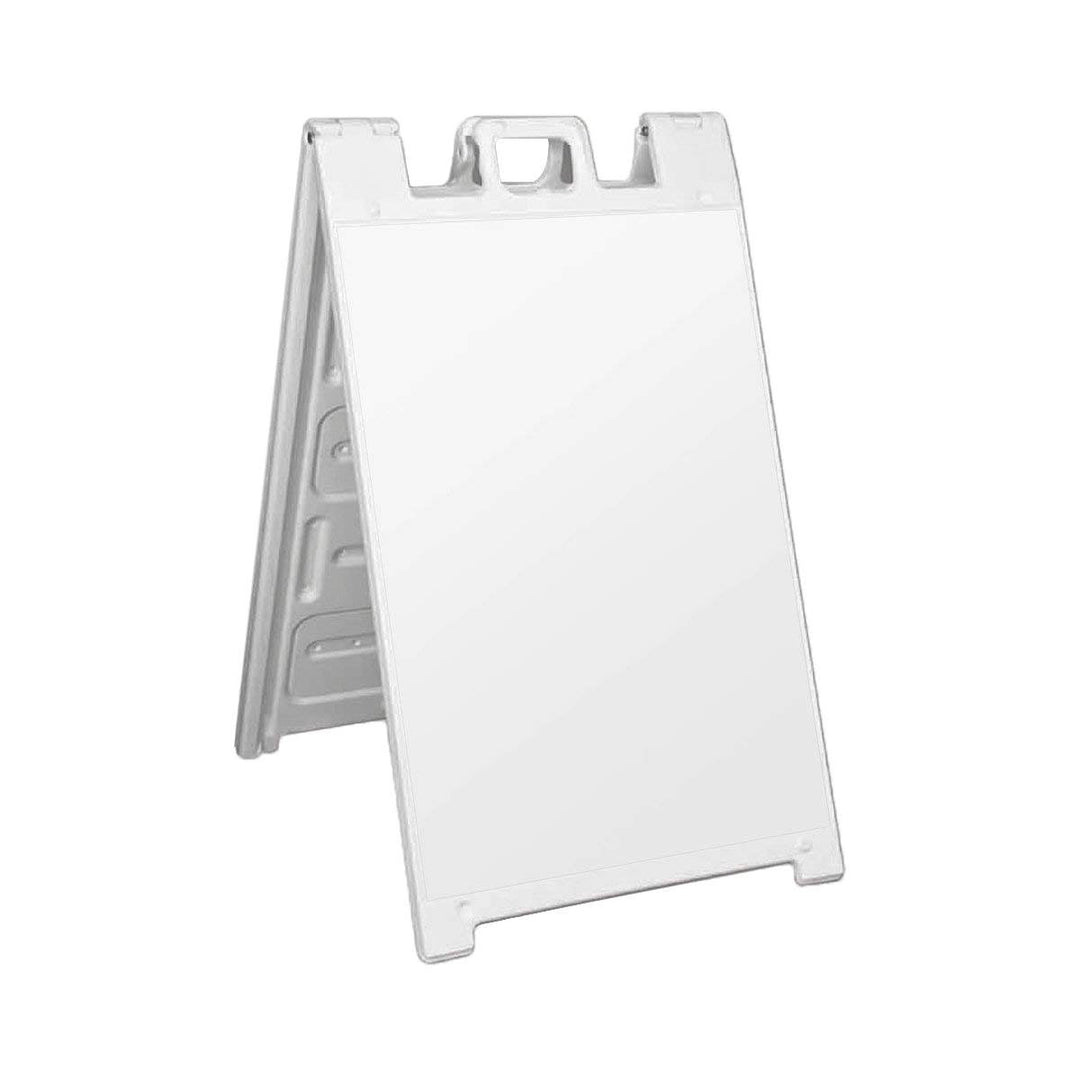 Plasticade Folding Sidewalk Double Sided Sign Stand, White (Open Box) (2 Pack)