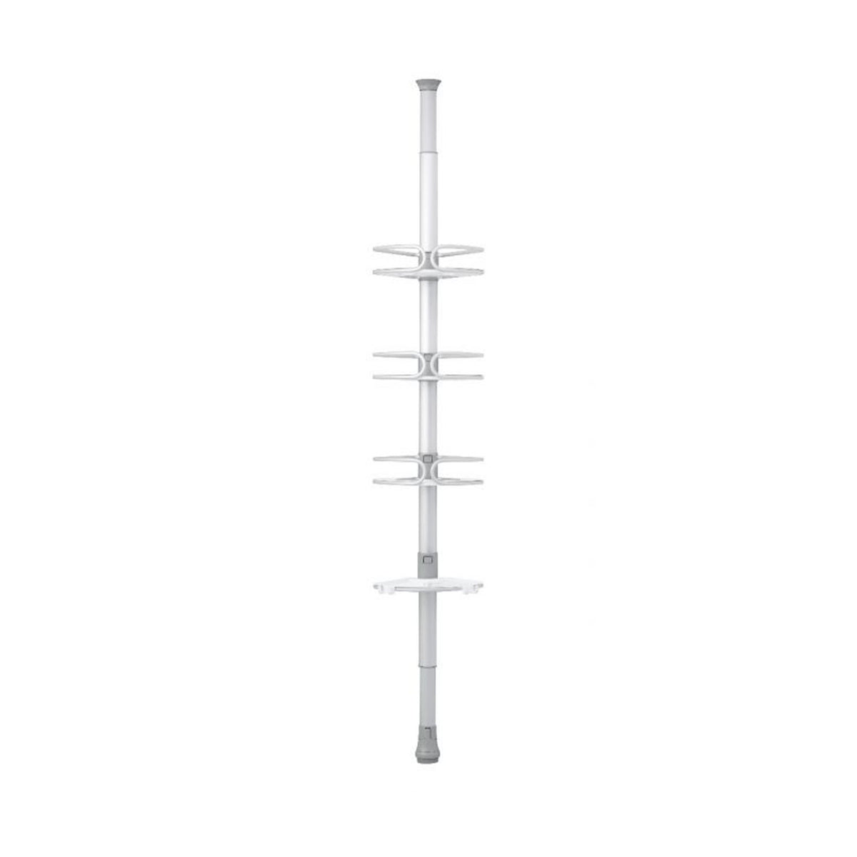 OXO Good Grips Quick-Extend Aluminum Pole Shower 4-Shelf Bath Caddy Silver(Used)