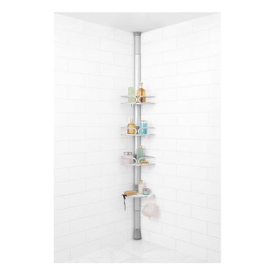 OXO Good Grips Quick-Extend Aluminum Pole Shower 4-Shelf Bath Caddy Silver(Used)