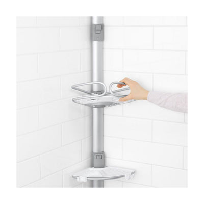 OXO Good Grips Quick-Extend Aluminum Pole Shower 4-Shelf Bath Caddy Silver(Used)