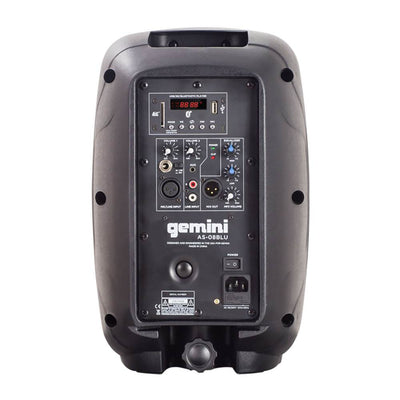 Gemini AS-08BLU 8 Inch Active Powered Bluetooth PA Loudspeaker (Open Box)