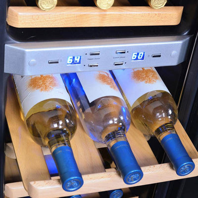 NewAir 21 Bottle Capacity Dual Zone Wine Cooler Fridge (Certified Refurbished)