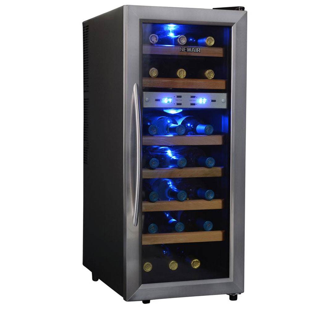 NewAir 21 Bottle Capacity Dual Zone Wine Cooler Fridge (Certified Refurbished)