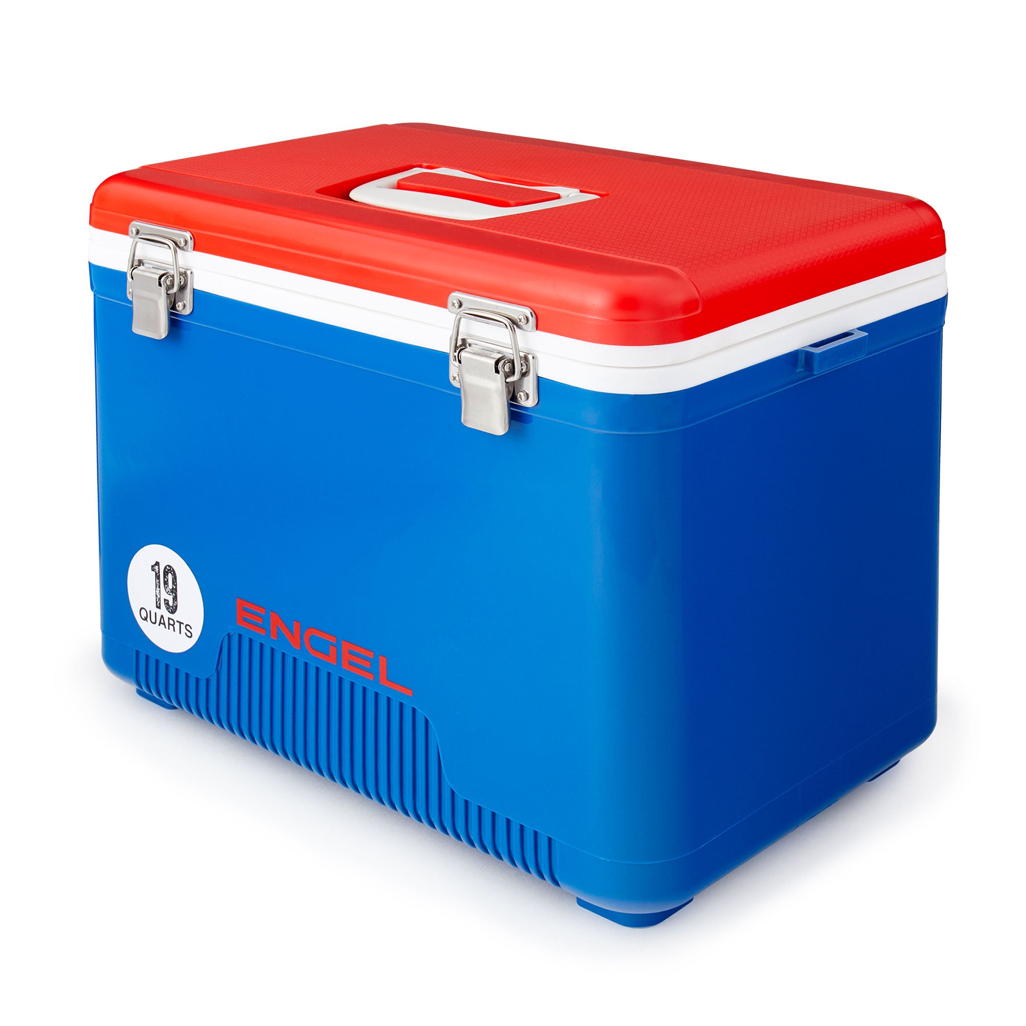 Engel 19 Quart 32 Can Airtight Odor Resistant Cooler Drybox, Red/Blue (Used)