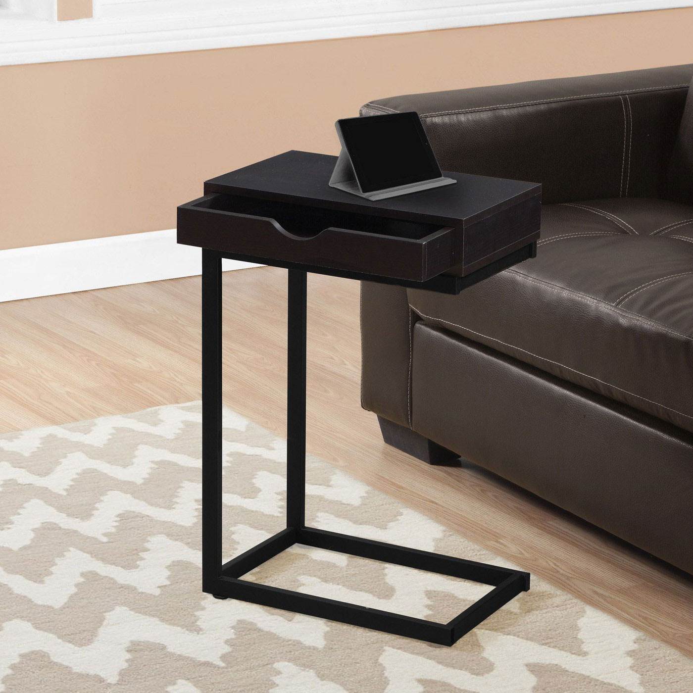 Monarch Specialties Contemporary Accent Rectangular Side End Table, Cappuccino