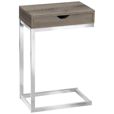 Monarch Specialties Accent Rectangular Side End Table with a Drawer, Dark Taupe